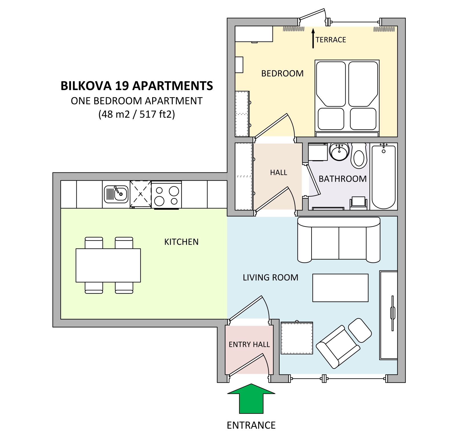Floorplan of apartment 11 in Apartments Bilkova 19 residence in Prague