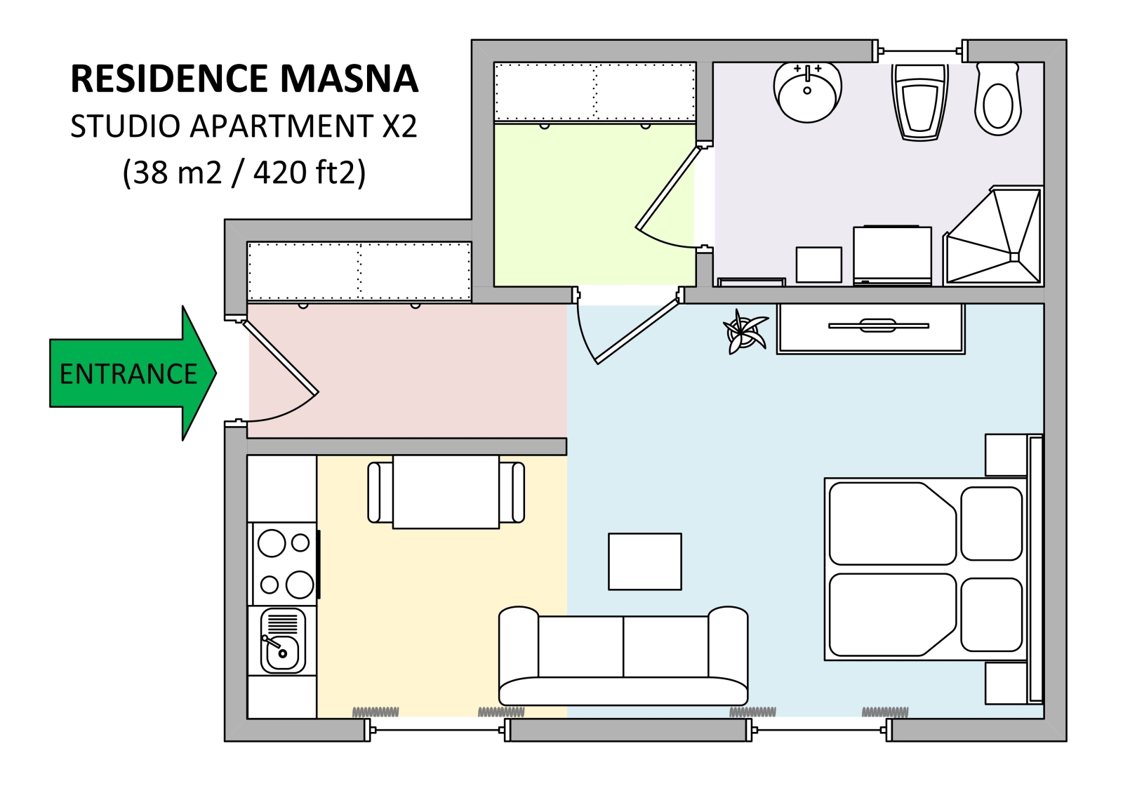 Floorplan of apartment x2 in Residence Masna in Prague