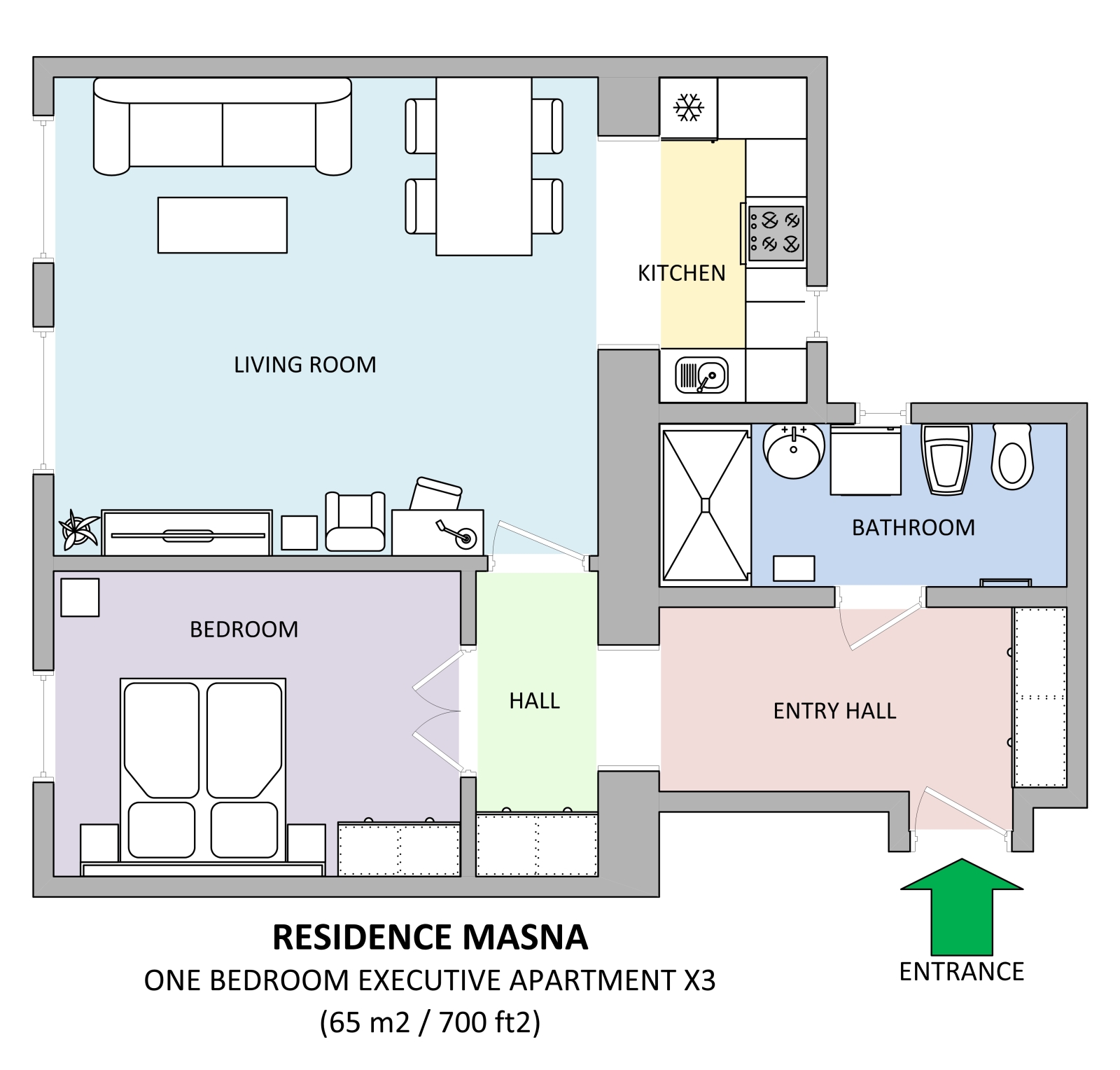 Floorplan of apartment x3 in Residence Masna in Prague