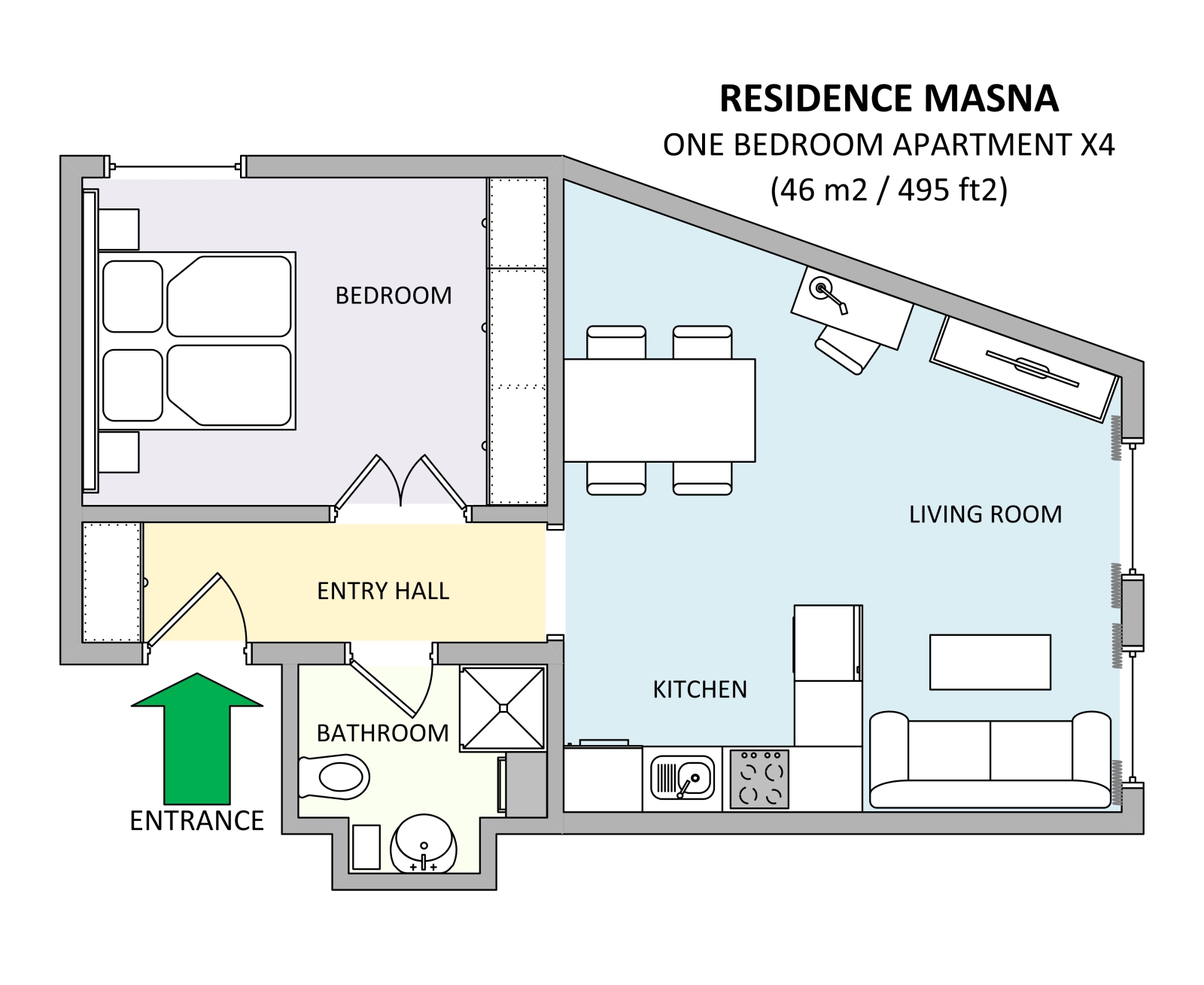 Floorplan of apartment x4 in Residence Masna in Prague