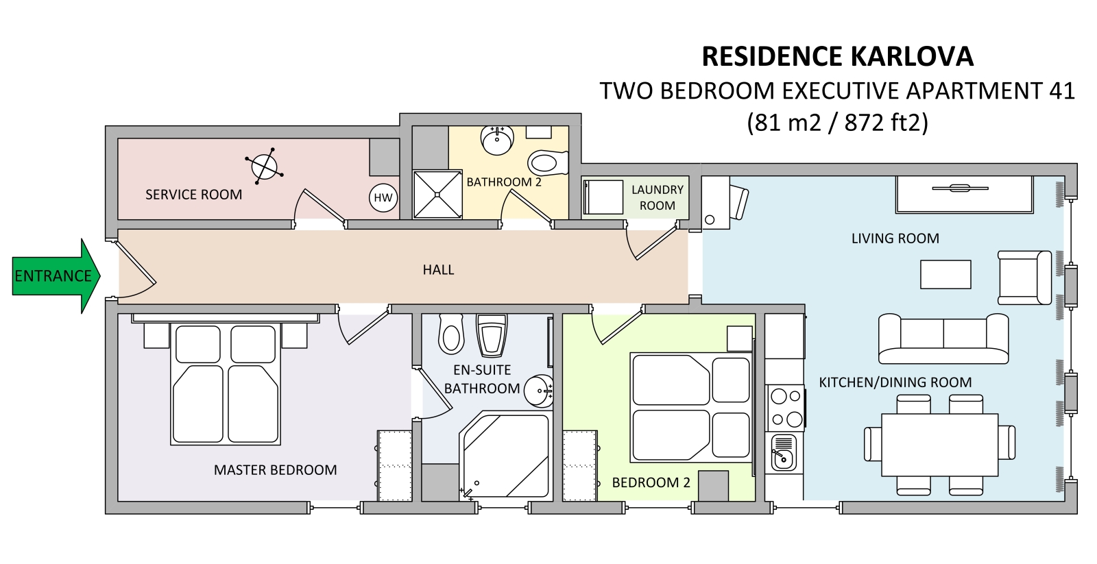 Floorplan of apartment 41 in Residence Karlova in Prague