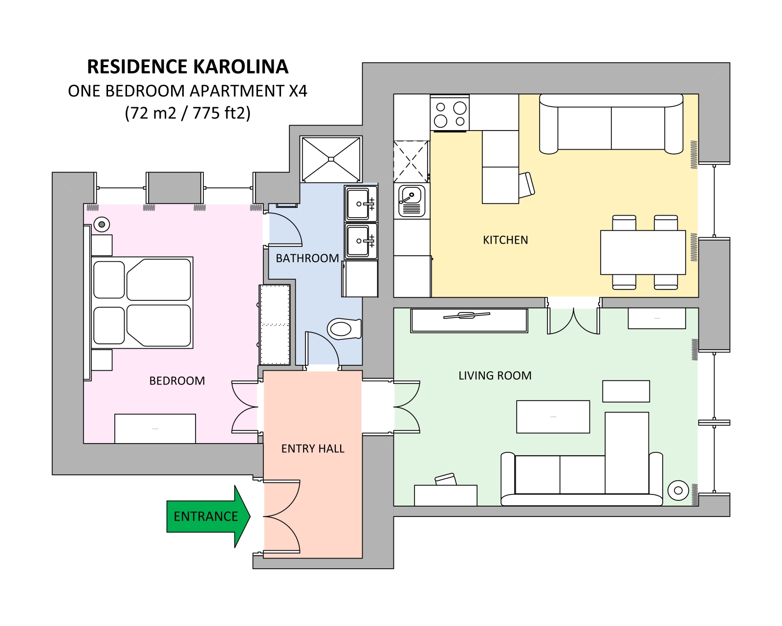 Floorplan of apartment x4 in Residence Karolina in Prague