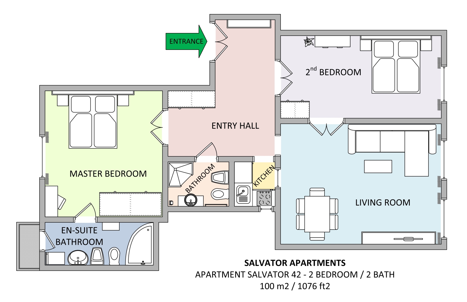 Floorplan of apartment 42 in Salvator Apartments residence in Prague