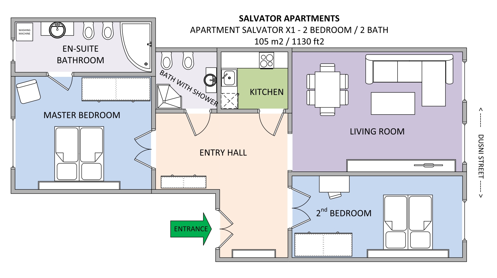 Floorplan of apartment x1 in Salvator Apartments residence in Prague